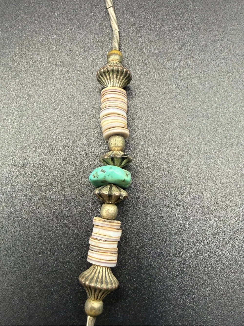 Vintage Native Navajo Style Heishi Barrel Clasp Necklace Jewelry Beaded Turquois